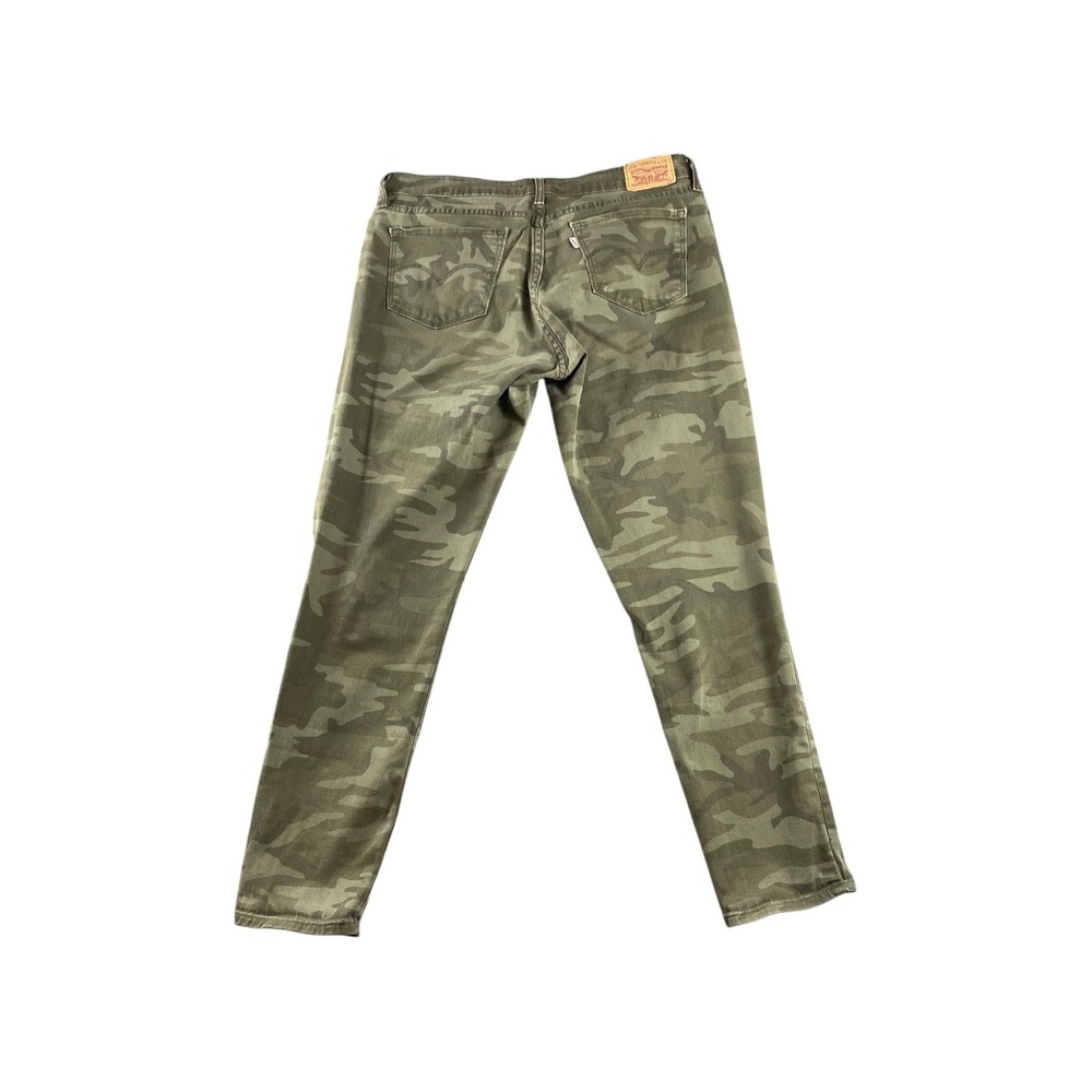 Levi's 711 Skinny Camo‎ Cargo Pants Women's Size 31 Olive Green Distressed - Picture 8 of 9